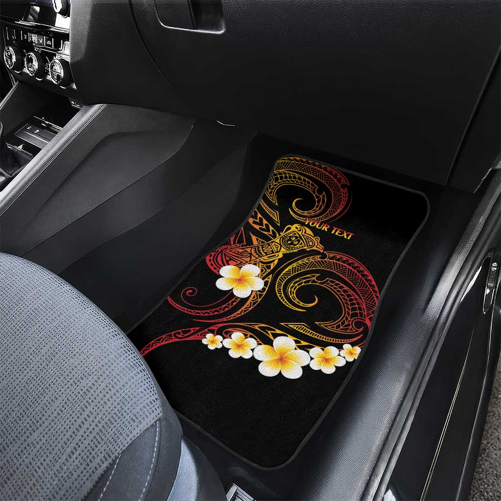 Personalised Papua New Guinea Sepik Car Mats Plumeria Floral Tribal Pattern LT9 - Polynesian Pride