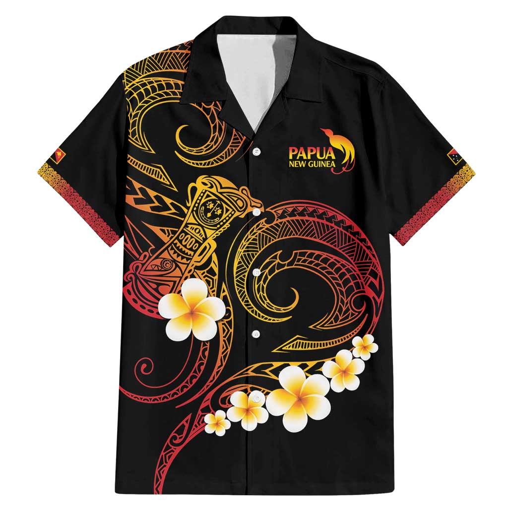 Personalised Papua New Guinea Sepik Family Matching Mermaid Dress and Hawaiian Shirt Plumeria Floral Tribal Pattern - Polynesian Pride