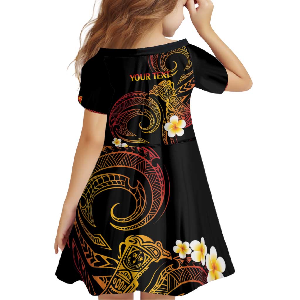 Personalised Papua New Guinea Sepik Family Matching Short Sleeve Bodycon Dress and Hawaiian Shirt Plumeria Floral Tribal Pattern - Polynesian Pride