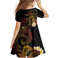 Personalised Papua New Guinea Sepik Family Matching Summer Maxi Dress and Hawaiian Shirt Plumeria Floral Tribal Pattern - Polynesian Pride