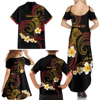 Personalised Papua New Guinea Sepik Family Matching Summer Maxi Dress and Hawaiian Shirt Plumeria Floral Tribal Pattern - Polynesian Pride