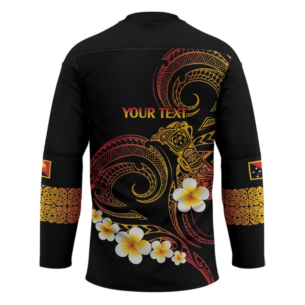 Personalised Papua New Guinea Sepik Hockey Jersey Plumeria Floral Tribal Pattern LT9 - Polynesian Pride