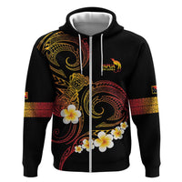 Personalised Papua New Guinea Sepik Hoodie Plumeria Floral Tribal Pattern - Polynesian Pride