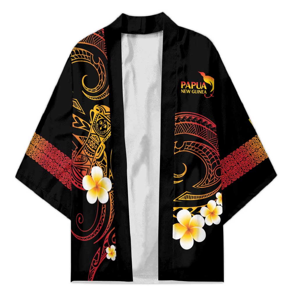 Personalised Papua New Guinea Sepik Kimono Plumeria Floral Tribal Pattern - Polynesian Pride