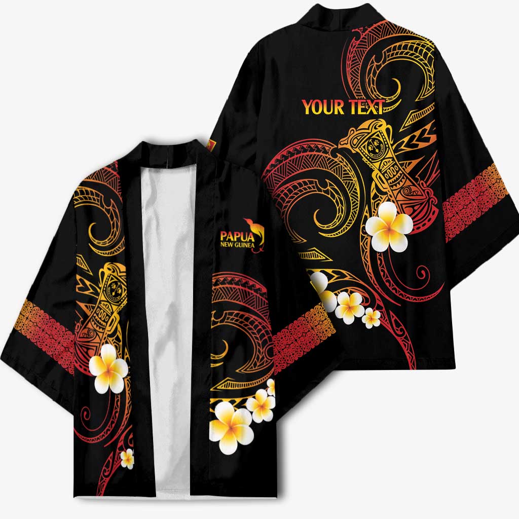 Personalised Papua New Guinea Sepik Kimono Plumeria Floral Tribal Pattern - Polynesian Pride