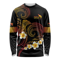 Personalised Papua New Guinea Sepik Long Sleeve Shirt Plumeria Floral Tribal Pattern - Polynesian Pride