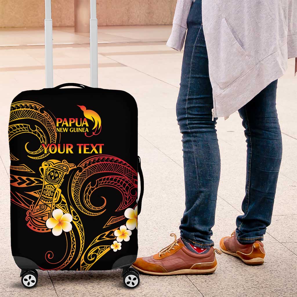 Personalised Papua New Guinea Sepik Luggage Cover Plumeria Floral Tribal Pattern - Polynesian Pride