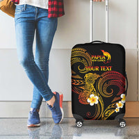 Personalised Papua New Guinea Sepik Luggage Cover Plumeria Floral Tribal Pattern - Polynesian Pride