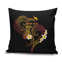 Personalised Papua New Guinea Sepik Pillow Cover Plumeria Floral Tribal Pattern - Polynesian Pride