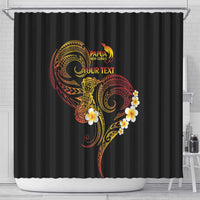 Personalised Papua New Guinea Sepik Shower Curtain Plumeria Floral Tribal Pattern LT9 - Polynesian Pride