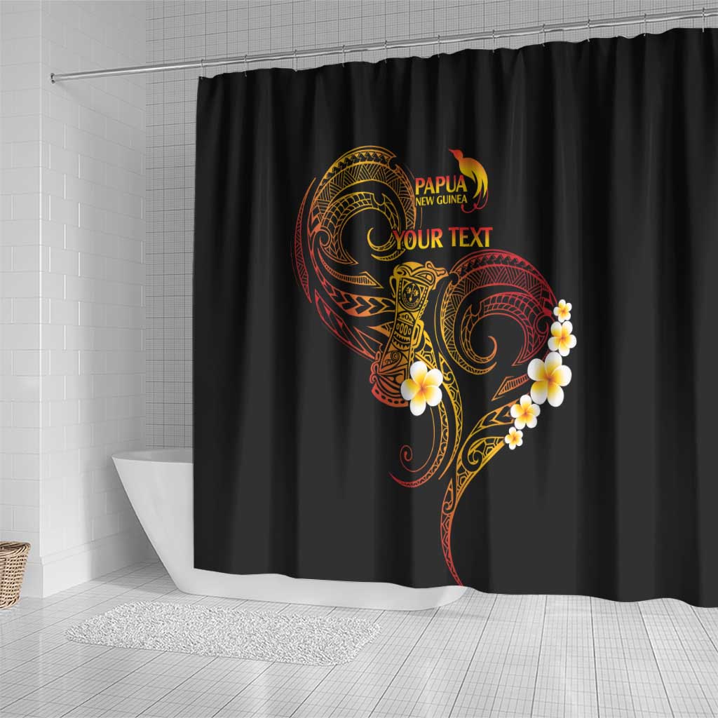 Personalised Papua New Guinea Sepik Shower Curtain Plumeria Floral Tribal Pattern LT9 - Polynesian Pride