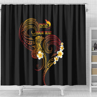 Personalised Papua New Guinea Sepik Shower Curtain Plumeria Floral Tribal Pattern LT9 - Polynesian Pride