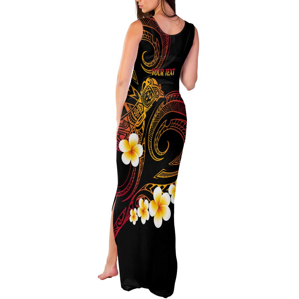 Personalised Papua New Guinea Sepik Tank Maxi Dress Plumeria Floral Tribal Pattern - Polynesian Pride