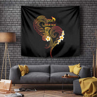 Personalised Papua New Guinea Sepik Tapestry Plumeria Floral Tribal Pattern LT9 Black - Polynesian Pride