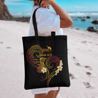 Personalised Papua New Guinea Sepik Tote Bag Plumeria Floral Tribal Pattern - Polynesian Pride