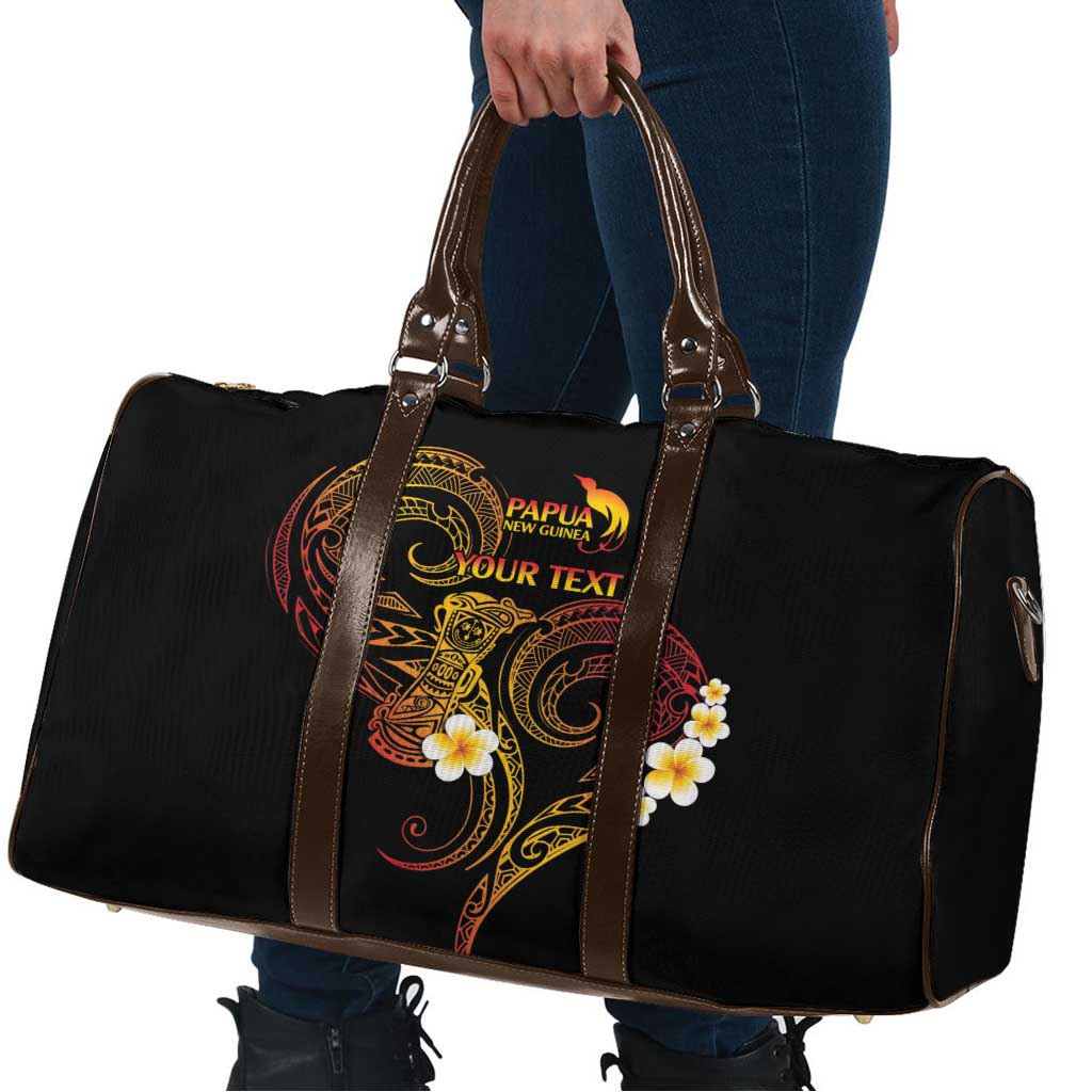 Personalised Papua New Guinea Sepik Travel Bag Plumeria Floral Tribal Pattern LT9 - Polynesian Pride