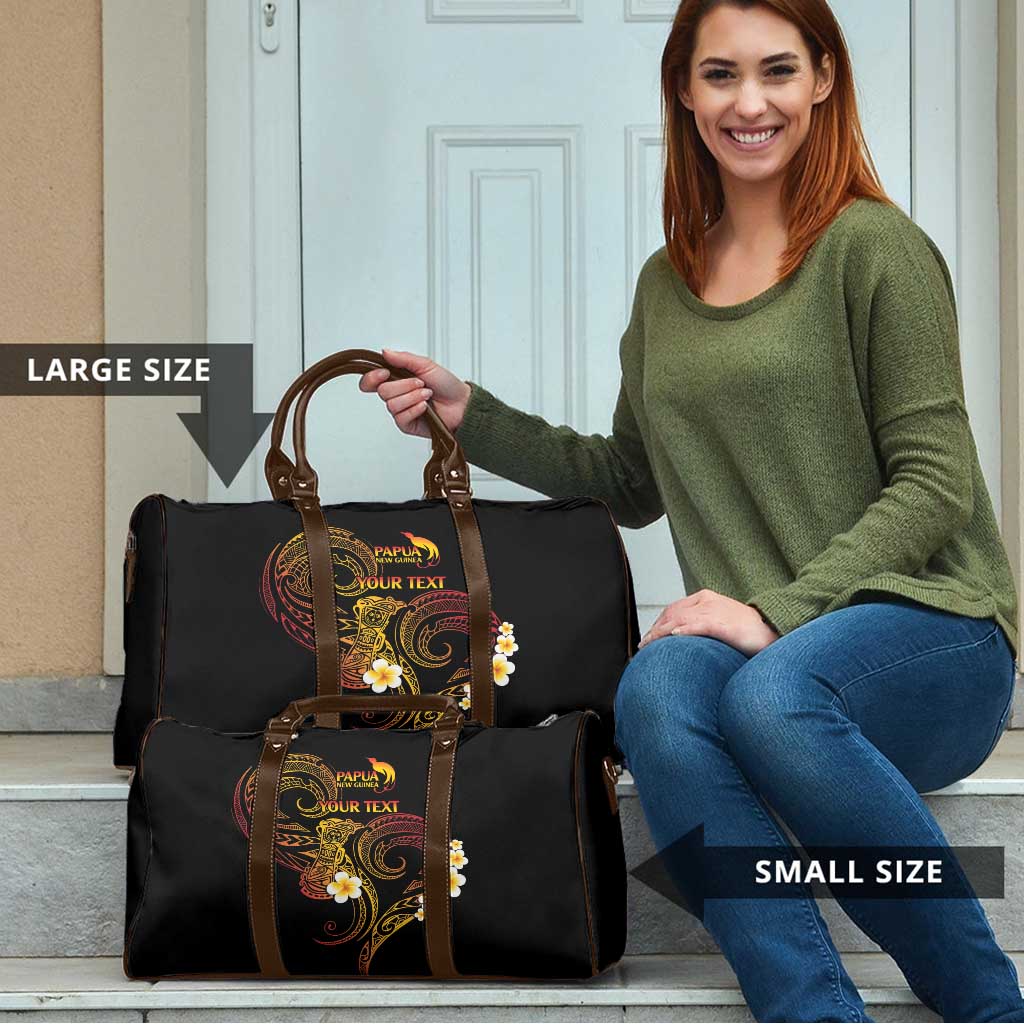 Personalised Papua New Guinea Sepik Travel Bag Plumeria Floral Tribal Pattern LT9 - Polynesian Pride