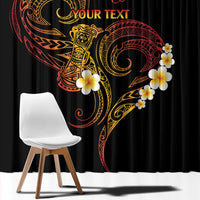 Personalised Papua New Guinea Sepik Window Curtain Plumeria Floral Tribal Pattern - Polynesian Pride