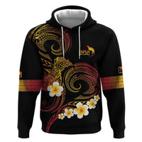 Personalised Papua New Guinea Sepik Zip Hoodie Plumeria Floral Tribal Pattern LT9 Pullover Hoodie Black - Polynesian Pride