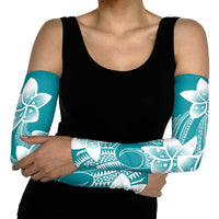 Polynesian Plumeria Flowers Tribal Arm Sleeves Pacific Tattoo Teal Style - Polynesian Pride