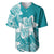 Polynesian Plumeria Flowers Tribal Baseball Jersey Pacific Tattoo Teal Style - Polynesian Pride