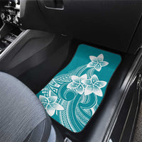 Polynesian Plumeria Flowers Tribal Car Mats Pacific Tattoo Teal Style - Polynesian Pride