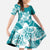 Polynesian Plumeria Flowers Tribal Family Matching Off Shoulder Maxi Dress and Hawaiian Shirt Pacific Tattoo Teal Style - Polynesian Pride