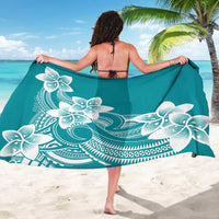Polynesian Plumeria Flowers Tribal Sarong Pacific Tattoo Teal Style - Polynesian Pride