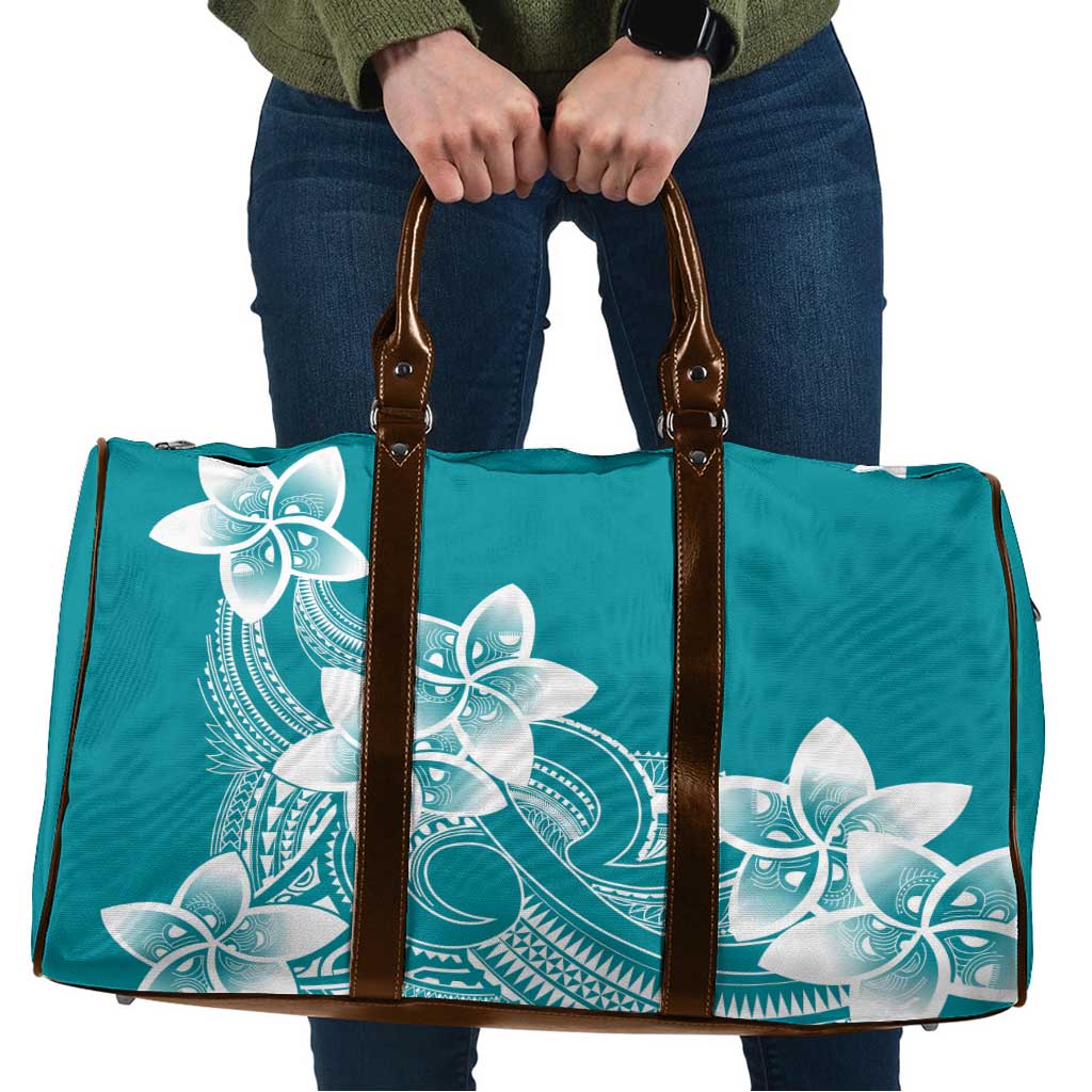 Polynesian Plumeria Flowers Tribal Travel Bag Pacific Tattoo Teal Style LT9 Teal - Polynesian Pride