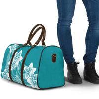 Polynesian Plumeria Flowers Tribal Travel Bag Pacific Tattoo Teal Style - Polynesian Pride