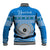 Personalised Fiji Marau Na Kerisimasi Baseball Jacket Merry Christmas Tapa Pattern Blue Style LT9 - Polynesian Pride
