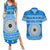 Personalised Fiji Marau Na Kerisimasi Couples Matching Summer Maxi Dress and Hawaiian Shirt Merry Christmas Tapa Pattern Blue Style LT9 Red - Polynesian Pride
