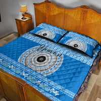 Personalised Fiji Marau Na Kerisimasi Quilt Bed Set Merry Christmas Tapa Pattern Blue Style LT9 - Polynesian Pride