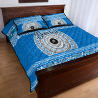 Personalised Fiji Marau Na Kerisimasi Quilt Bed Set Merry Christmas Tapa Pattern Blue Style LT9 - Polynesian Pride