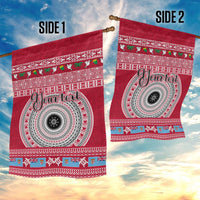 Personalised Fiji Marau Na Kerisimasi Garden Flag Merry Christmas Tapa Pattern Red Style LT9 - Polynesian Pride