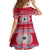 Personalised Fiji Marau Na Kerisimasi Kid Short Sleeve Dress Merry Christmas Tapa Pattern Red Style LT9 - Polynesian Pride