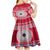 Personalised Fiji Marau Na Kerisimasi Kid Short Sleeve Dress Merry Christmas Tapa Pattern Red Style LT9 - Polynesian Pride