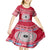 Personalised Fiji Marau Na Kerisimasi Kid Short Sleeve Dress Merry Christmas Tapa Pattern Red Style LT9 - Polynesian Pride
