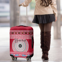 Personalised Fiji Marau Na Kerisimasi Luggage Cover Merry Christmas Tapa Pattern Red Style LT9 - Polynesian Pride