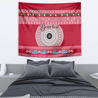 Personalised Fiji Marau Na Kerisimasi Tapestry Merry Christmas Tapa Pattern Red Style LT9 - Polynesian Pride