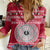 Personalised Fiji Marau Na Kerisimasi Women Casual Shirt Merry Christmas Tapa Pattern Red Style LT9 Female Red - Polynesian Pride