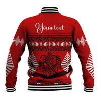 Personalised Tonga Kilisimasi Fiefia Baseball Jacket Merry Christmas with Turtle Ngatu Pattern LT9 - Polynesian Pride