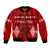 Personalised Tonga Kilisimasi Fiefia Bomber Jacket Merry Christmas with Turtle Ngatu Pattern LT9 Unisex Red - Polynesian Pride