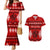 Personalised Tonga Kilisimasi Fiefia Couples Matching Mermaid Dress and Hawaiian Shirt Merry Christmas with Turtle Ngatu Pattern LT9 Red - Polynesian Pride
