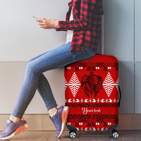 Personalised Tonga Kilisimasi Fiefia Luggage Cover Merry Christmas with Turtle Ngatu Pattern LT9 - Polynesian Pride