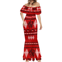 Personalised Tonga Kilisimasi Fiefia Mermaid Dress Merry Christmas with Turtle Ngatu Pattern LT9 - Polynesian Pride