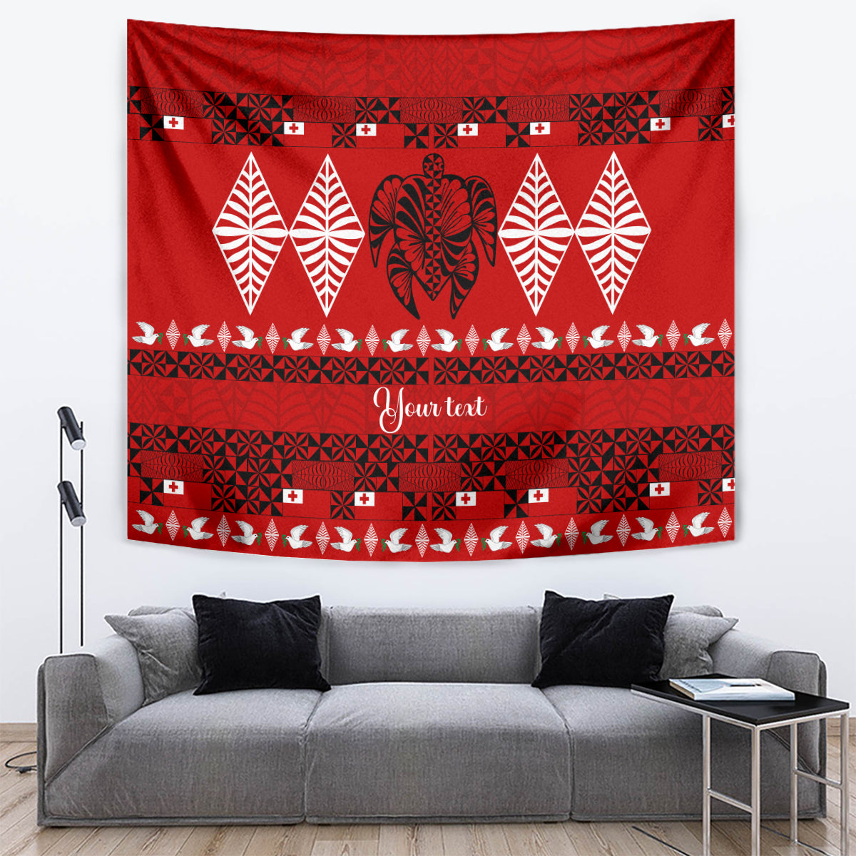 Personalised Tonga Kilisimasi Fiefia Tapestry Merry Christmas with Turtle Ngatu Pattern LT9 - Polynesian Pride