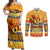 PNG Hamamas Krismas Couples Matching Off Shoulder Maxi Dress and Long Sleeve Button Shirt Papua New Guinea Bird Of Paradise Merry Christmas Gold Style LT9 Gold - Polynesian Pride