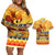 PNG Hamamas Krismas Couples Matching Off Shoulder Short Dress and Hawaiian Shirt Papua New Guinea Bird Of Paradise Merry Christmas Gold Style LT9 Gold - Polynesian Pride