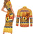 PNG Hamamas Krismas Couples Matching Short Sleeve Bodycon Dress and Long Sleeve Button Shirt Papua New Guinea Bird Of Paradise Merry Christmas Gold Style LT9 - Polynesian Pride